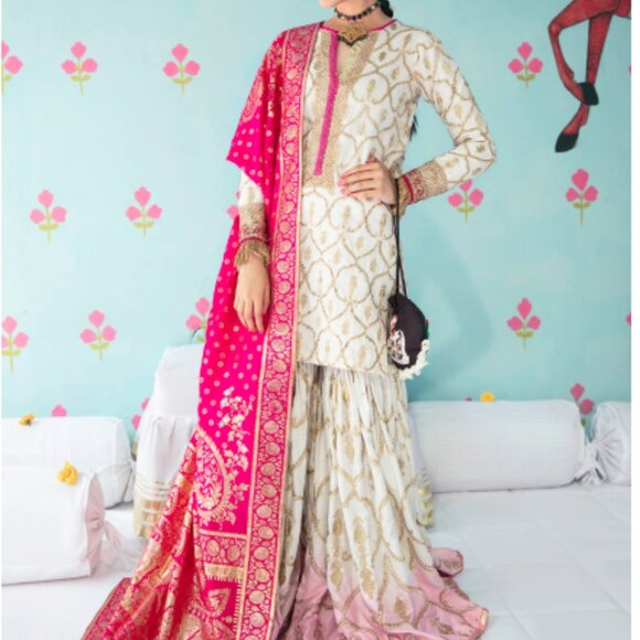 Ali Xeeshan “Nurpur” 3-Piece Set • Luxury Pret • Size Medium • Pre-Loved - Picture 4 of 4